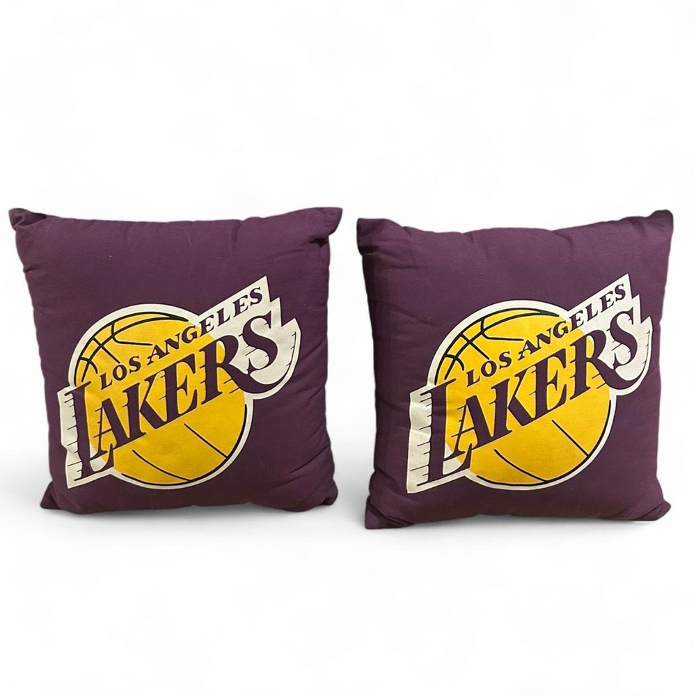 Los Angeles Lakers Purple and Yellow Throw Pillows Set